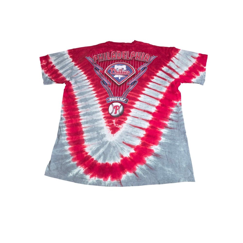 Liquid Blue Philadelphia Phillies Tie Dye T-Shirt Mens XXL Red Grey MLB Graphic - Picture 3 of 7